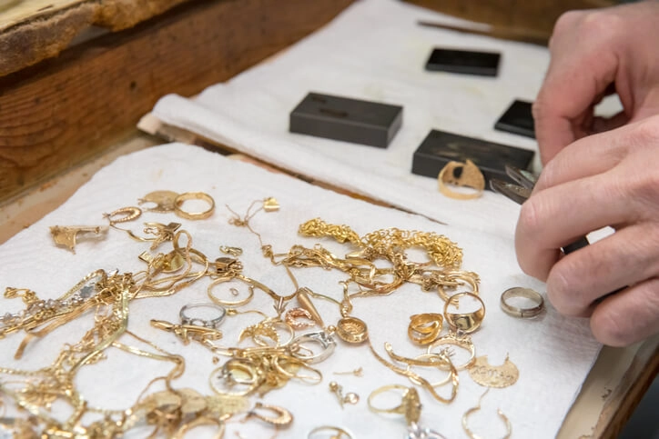 Gold Jewellery Being Made From Old Phones